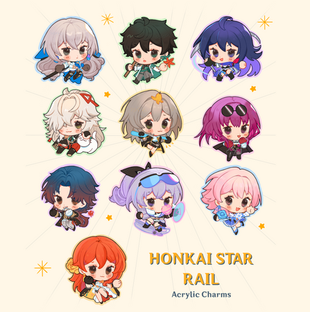 Honkai Star Rail glitter tinted acrylic charms