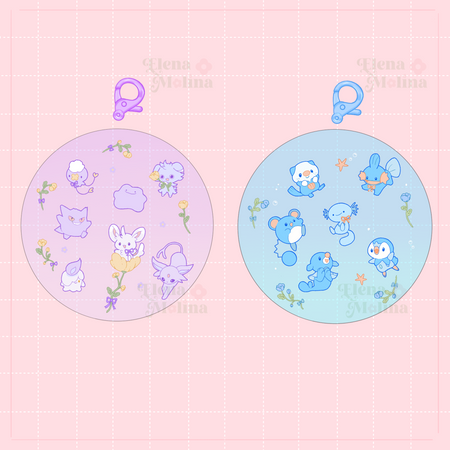 Poke floral acrylic charms