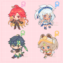 Load image into Gallery viewer, Genshin Impact glitter tinted acrylic charms
